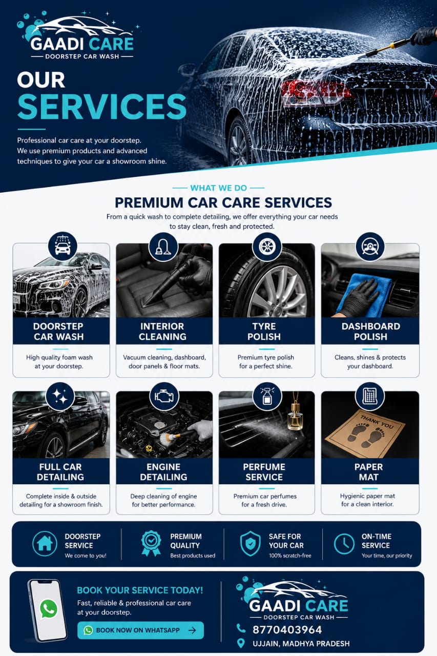 Doorstep Car Wash Service in Ujjain